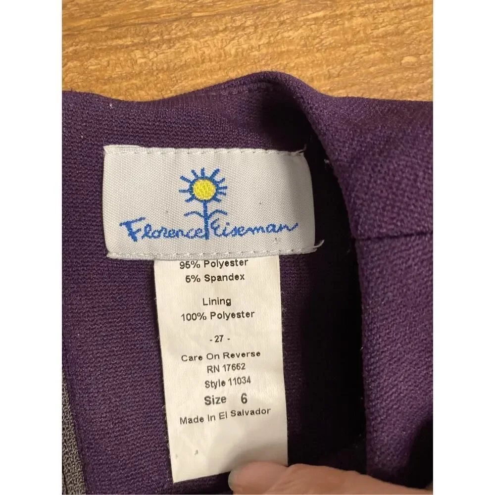 Florence Eiseman girls 6 purple long sleeve dress vintage